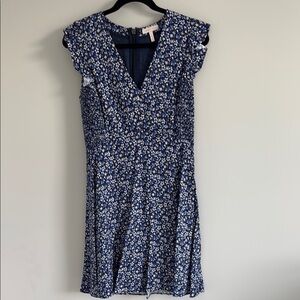Rebecca Taylor Floral V-Neck Cap Sleeve Dress